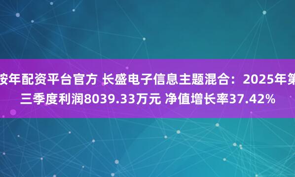 按年配资平台官方 长盛电子信息主题混合：2025年第三季度利润8039.33万元 净值增长率37.42%